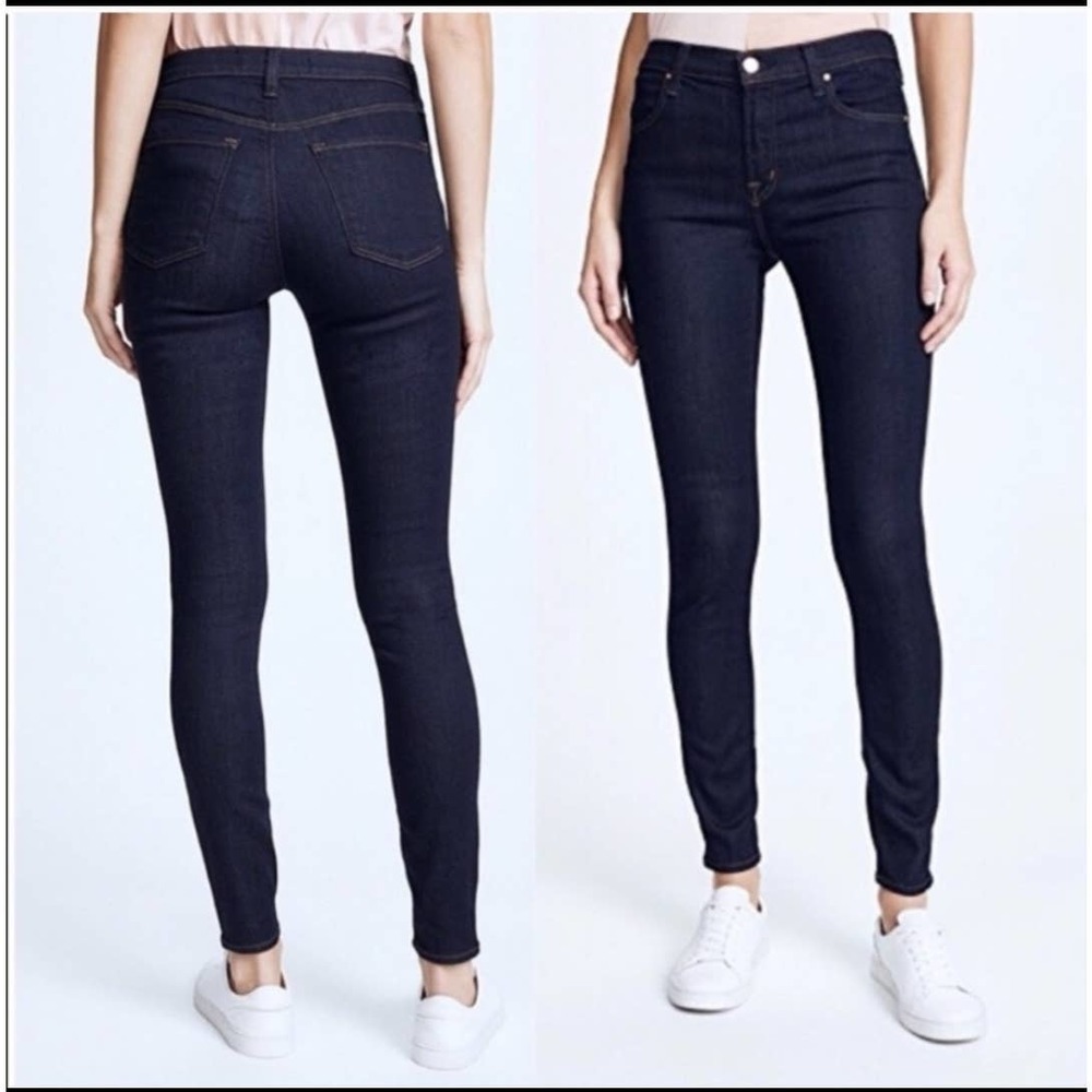 J Brand Jeans Skinny Leg Mid Rise Dark Wash Stretch Denim Casual Pants Bottoms